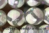 AGAT23 15 inches 8mm faceted round AB-color tibetan agate beads