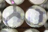 AGAT25 15 inches 12mm faceted round AB-color tibetan agate beads