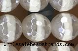 AGAT26 15 inches 8mm faceted round AB-color tibetan agate beads