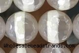 AGAT27 15 inches 10mm faceted round AB-color tibetan agate beads