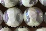 AGAT32 15 inches 10mm faceted round AB-color tibetan agate beads