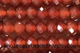 AGAT68 15 inches 2*4mm faceted rondelle red agate gemstone beads