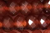 AGAT70 15 inches 5*8mm faceted rondelle red agate gemstone beads