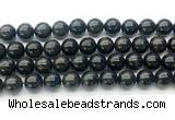 CAE324 15.5 inches 12mm round astrophyllite gemstone beads