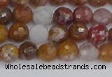 CAG9911 15.5 inches 6mm faceted round red moss agate beads