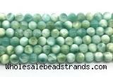 CAS321 15.5 inches 8mm round peacock angelite gemstone beads