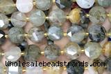 COIN01 15 inches12mm faceted coin phantom quartz beads