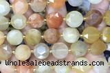 COIN05 15 inches 12mm faceted coin jade gemstone beads