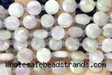 COIN08 15 inches 10mm faceted coin kunzite gemstone beads