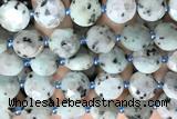 COIN101 15 inches 12mm faceted coin sesame jasper beads