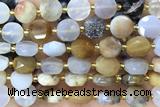 COIN12 15 inches 10mm faceted coin gemstone beads