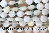 COIN22 15 inches 10mm faceted coin white moonstone beads