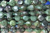 COIN32 15 inches 10mm faceted coin dragon blood jasper beads