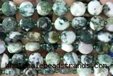 COIN34 15 inches 10mm faceted coin tree agate beads