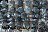 COIN43 15 inches 10mm faceted coin black labradorite beads