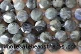 COIN45 15 inches 12mm faceted coin labradorite gemstone beads