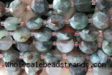 COIN51 15 inches 12mm faceted coin blood jasper gemstone beads