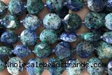 COIN55 15 inches 12mm faceted coin dyed chrysocolla beads