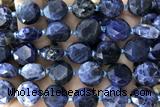 COIN62 15 inches 12mm faceted coin sodalite gemstone beads