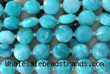 COIN66 15 inches 12mm faceted coin jade chrysocolla beads