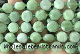 COIN71 15 inches 12mm faceted coin jade gemston beads