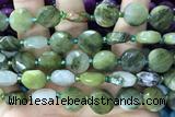 COIN80 15 inches 12mm faceted coin seaweed quartz beads