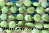 COIN82 15 inches 12mm faceted coin jade gemstone beads