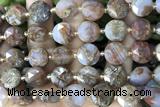 COIN83 15 inches 12mm faceted coin agate gemstone beads