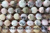 COIN97 15 inches 12mm faceted coin pink opal beads