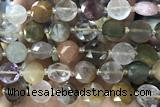 COIN98 15 inches 12mm faceted coin quartz gemstone beads