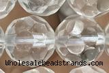 CRYS01 15 inches 10mm faceted round white crystal gemstone beads