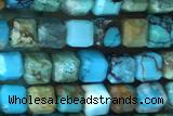 CUBE08 15 inches 3mm faceted cube turquoise gemstone beads