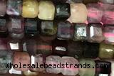 CUBE102 15 inches 2mm faceted cube tourmaline gemstone beads