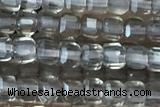 CUBE12 15 inches 2mm faceted cube smoky quartz gemstone beads