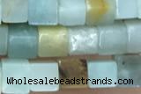 CUBE134 15 inches 4mm cube amazonite gemstone beads