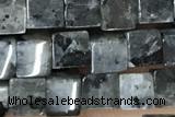 CUBE151 15 inches 4mm cube black labradorite gemstone beads