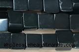 CUBE152 15 inches 4mm cube black agate gemstone beads