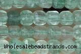 CUBE16 15 inches 3mm faceted cube green strawberry quartz gemstone beads