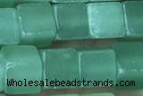 CUBE166 15 inches 6mm cube green aventurine gemstone beads