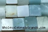 CUBE167 15 inches 6mm cube amazonite gemstone beads