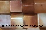 CUBE171 15 inches 6mm cube red aventurine gemstone beads