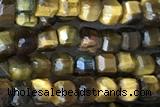 CUBE20 15 inches 2.5mm faceted cube yellow tiger eye gemstone beads