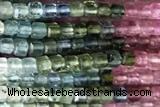 CUBE200 15 inches 2mm faceted cube tourmaline gemstone beads