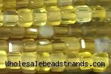 CUBE34 15 inches 2.5mm faceted cube yellow opal gemstone beads