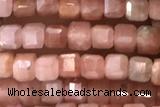 CUBE37 15 inches 2.5mm faceted cube moonstone gemstone beads