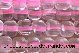 CUBE39 15 inches 3mm faceted cube rose quartz gemstone beads