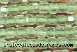 CUBE43 15 inches 2.5mm faceted cube prehnite gemstone beads