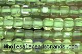 CUBE47 15 inches 2mm faceted cube olive quartz gemstone beads