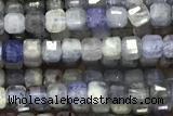 CUBE51 15 inches 2.5mm faceted cube iolite gemstone beads