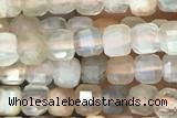 CUBE64 15 inches 2.5mm faceted cube moonstone gemstone beads